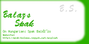 balazs spak business card